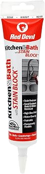Red Devil 075522 Kitchen & Bath Stain Block Sealant, 1-Pack, Biscuit