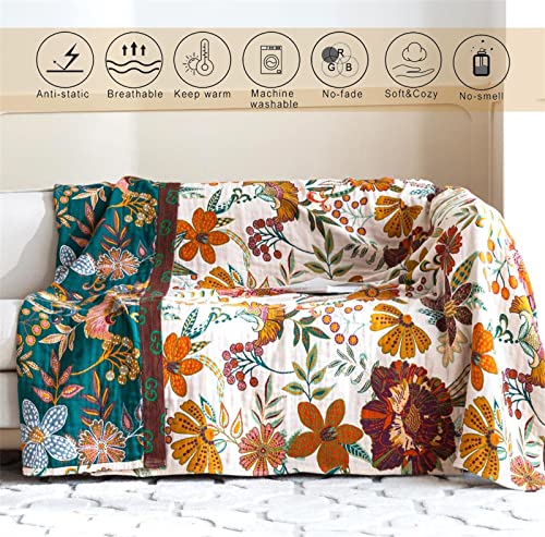 Msgkv Cotton Woven Boho Throw Blanket 100% Cotton Blankets, Versatile Reversible Knitwoven Blanket, Super Soft Cozy Warm Fall Blanket For Bed Sofa Chair And Living Room, 60''Wx 80''L #TOP2