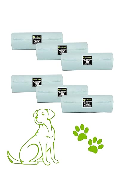 Now Organic 100% Certified Compostable | biodegradable 9*13 INCHES small Dog | Pet Poop picker Bags, 90 Poop bags pack of (3)