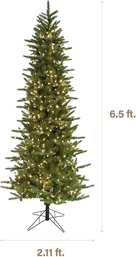 Miniatura 22 de Fraser Hill Farm Árbol de Navidad artificial de pino carmelo preiluminado de 7.5 pies con luces LED dobles multicolor y blanco cálido, follaje LED