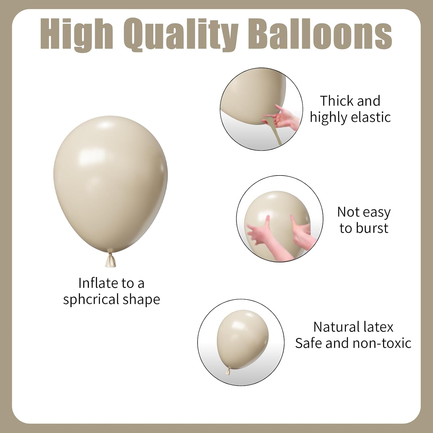 White Sand Balloons Arch Kit,130pcs Cream Balloons Balloon Garland image 5