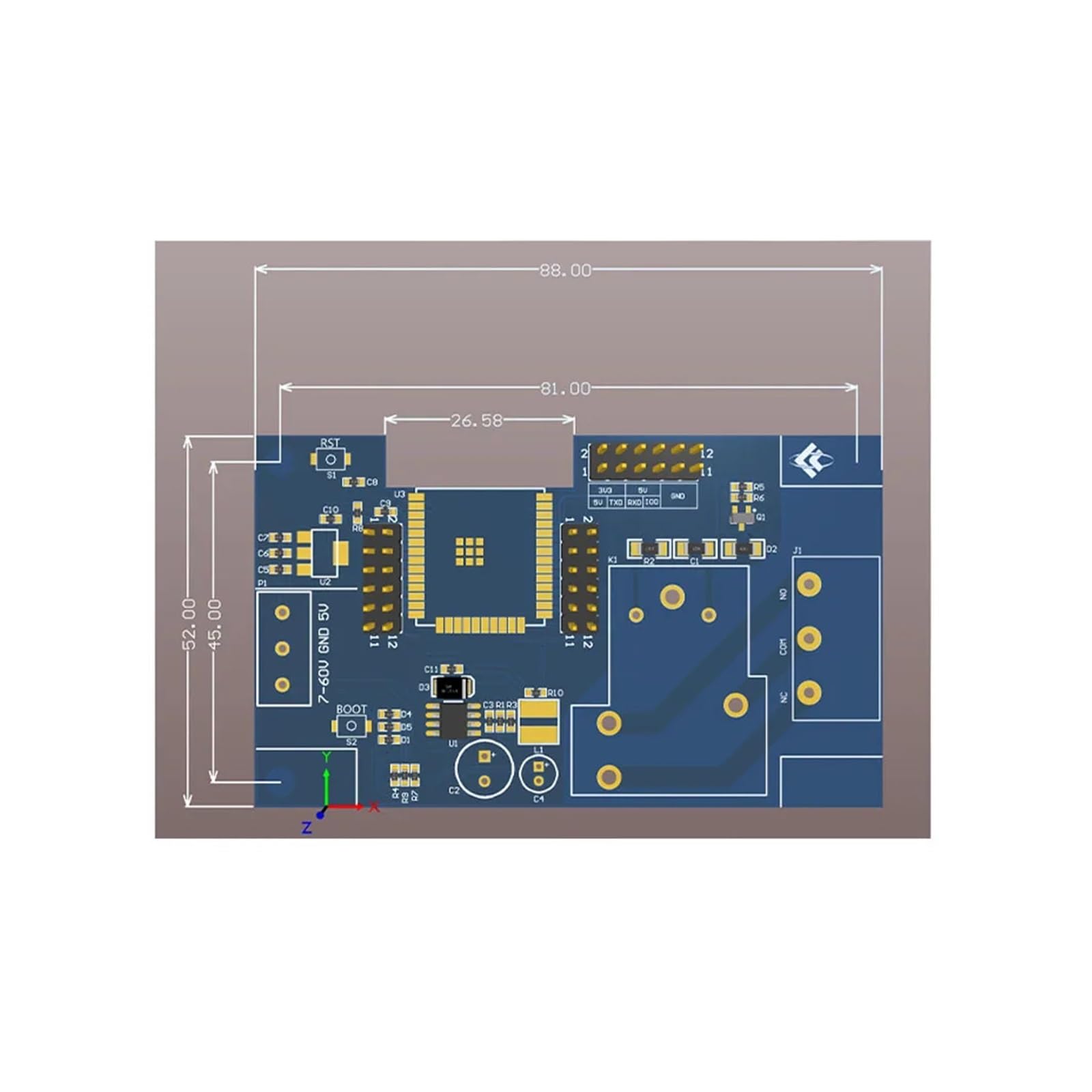 Modulo relè PLC Modulo relè WF DC7-28/5V 1 canale 30A Scheda di sviluppo ESP32-WROOM-32E