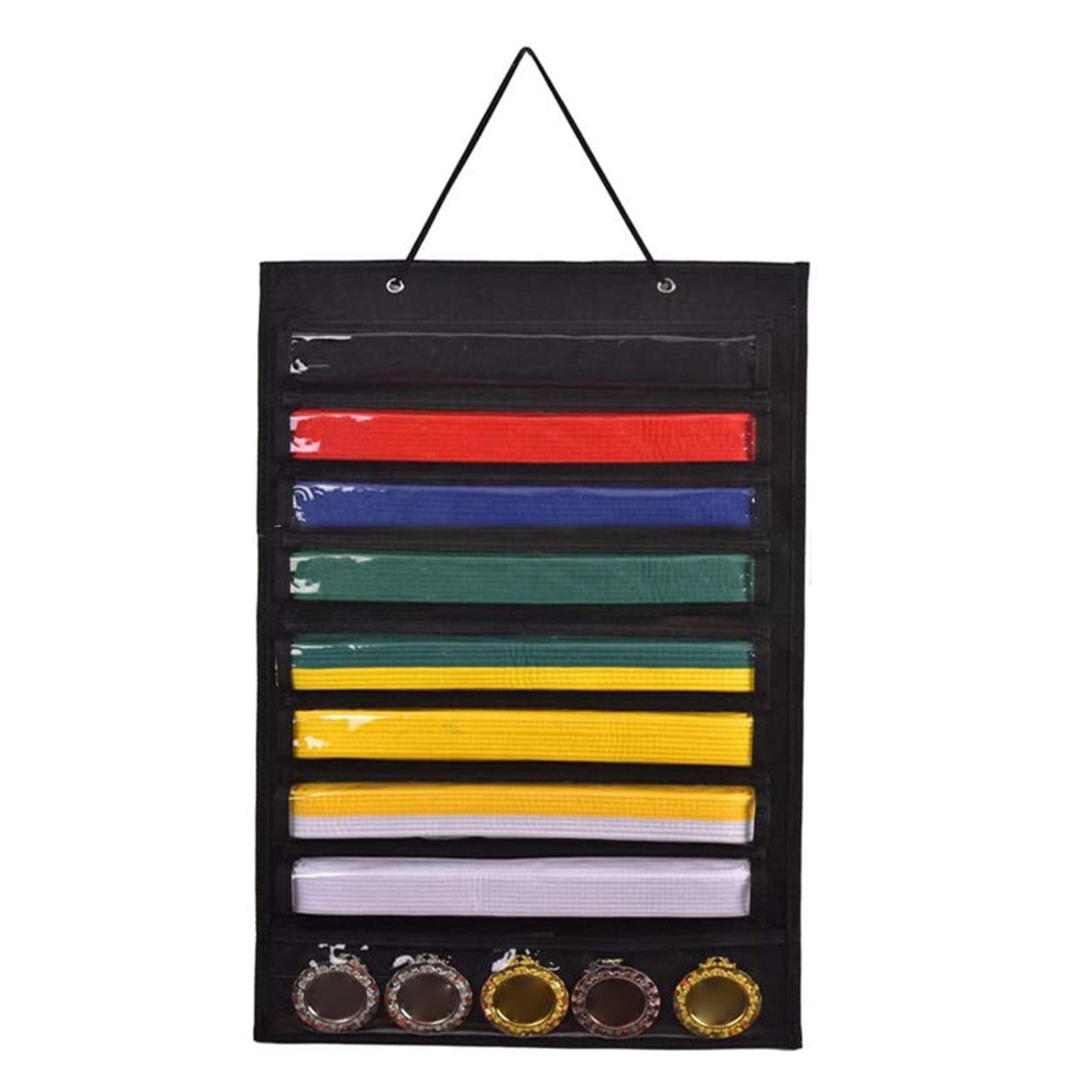 Karate Belt Storage Organizer for Adults and Kids, Black