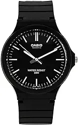 Relógio unissex MW-240-1EVCF clássico analógico mostrador quartzo preto, Preto/prata, Relógio de quartzo