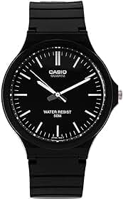 Relógio unissex MW-240-1EVCF clássico analógico mostrador quartzo preto, Preto/prata, Relógio de quartzo