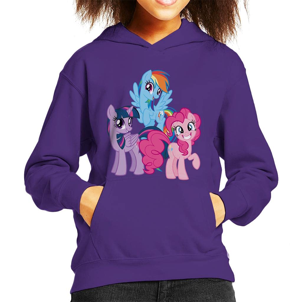 My Little Pony Purple Friendship Is Magic Trio Kid's Hooded Sweatshirt