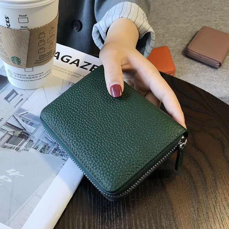 Soft Leather Card Holder with Large Capacity and Multiple Card Slots for Ladies, Exquisite, Thin and Compact, new Style ID Card Holder(Orange Medium)