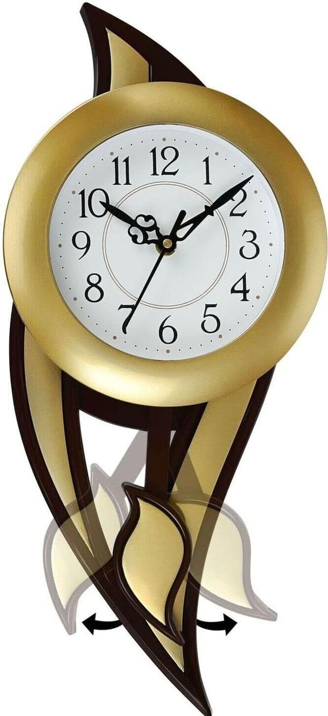 Harbour Analog Latest Stylish New Models Wall Clock with Pendulum for Home Living Room Hall Bedroom (Size Height 42.5 CM X Width 17.5 CM)- Home Decor Big Size Wall Clock MJ 18 YF 1