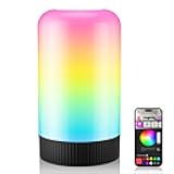 OIYN RGBICWW Smart Table Lamps, Touch Bedside Small Table Lamp, LED Desk Lamp with 30+ Scenes & 16M Colors, App & Touch Control, Color Changing Lamp for Bedroom Living Room Dimmable Night Light, Black