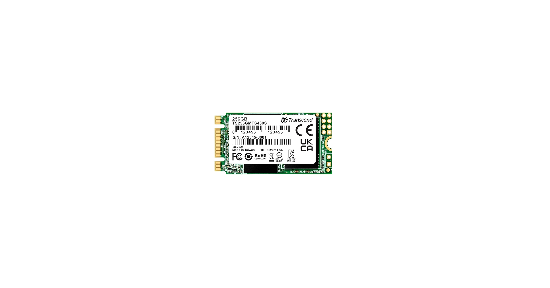 Transcend 256GB M.2 2242 SATA III SSD with Dram Cache, Up to 530MB/s, Compatible w/Ultrabook/Laptop/PC/Desktop, 3D TLC NAND Flash Internal Solid State Drive, LDPC Error Correction, SLC Cache, B+M Key