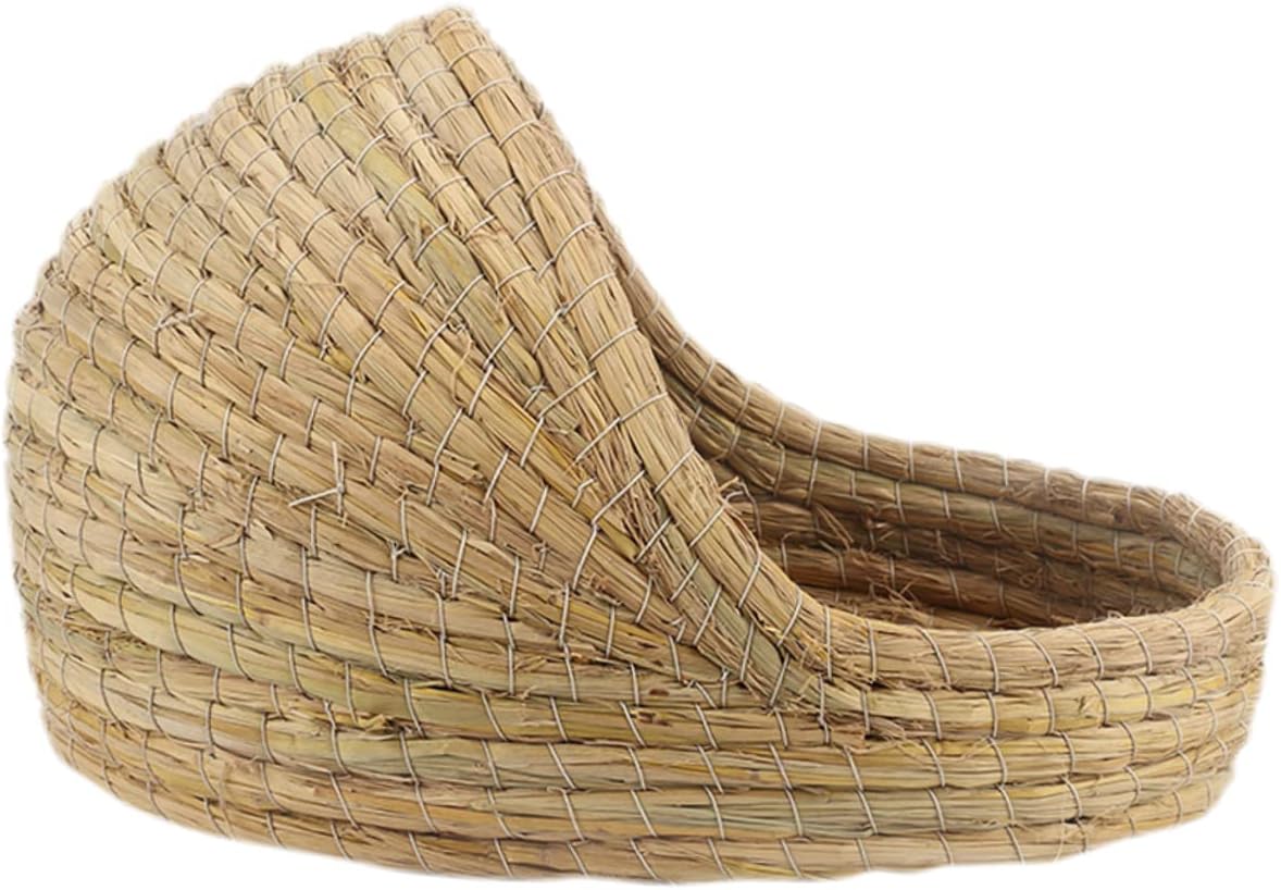 Straw Pet Nest Hamster Hideaway Rabbit House Small Animal Bedding Woven Nest for Small Pets Hand-Woven Bed for Rabbits Hamsters