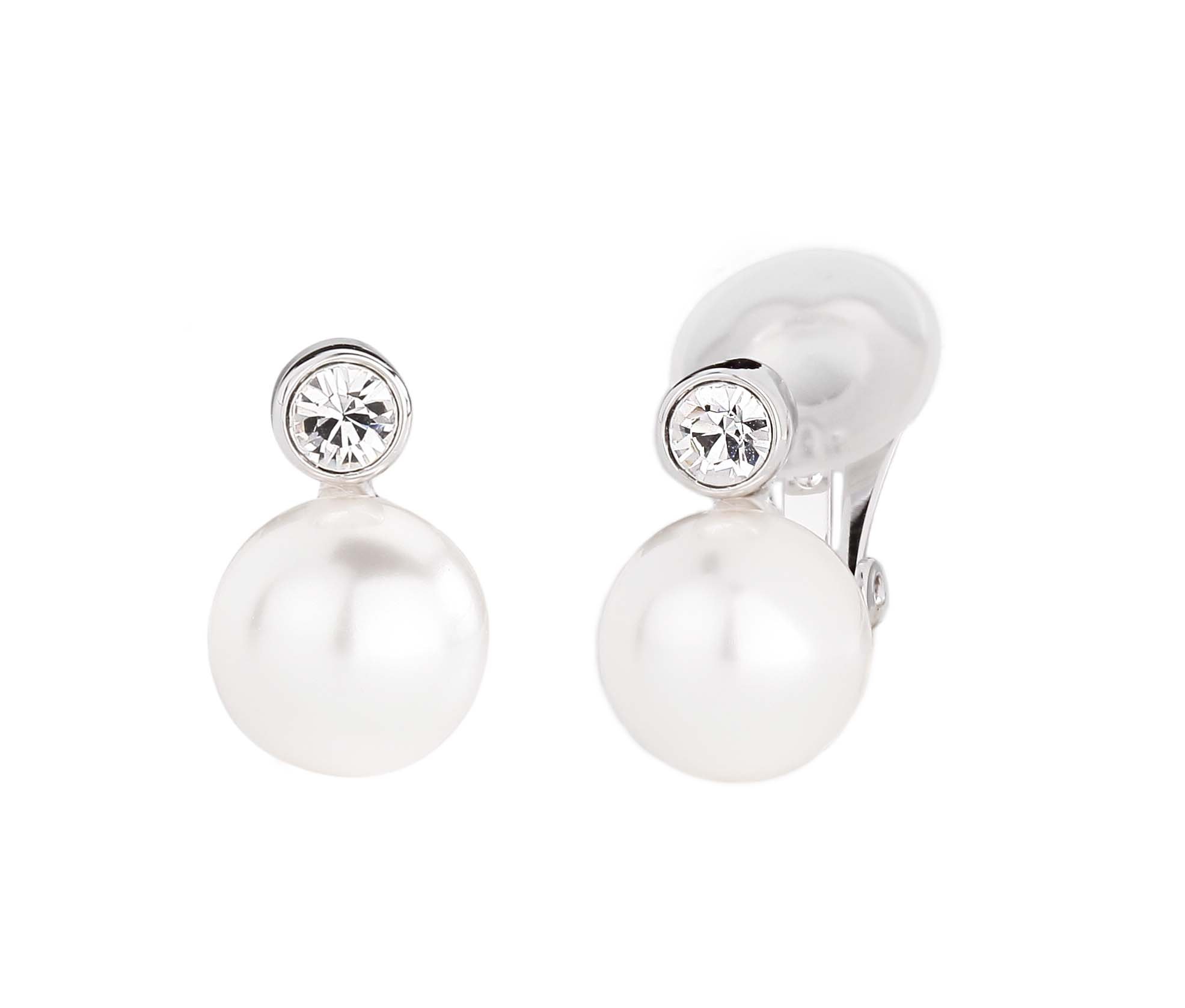 Traveller Ohrclip - 10-12mm Perle - Kristall