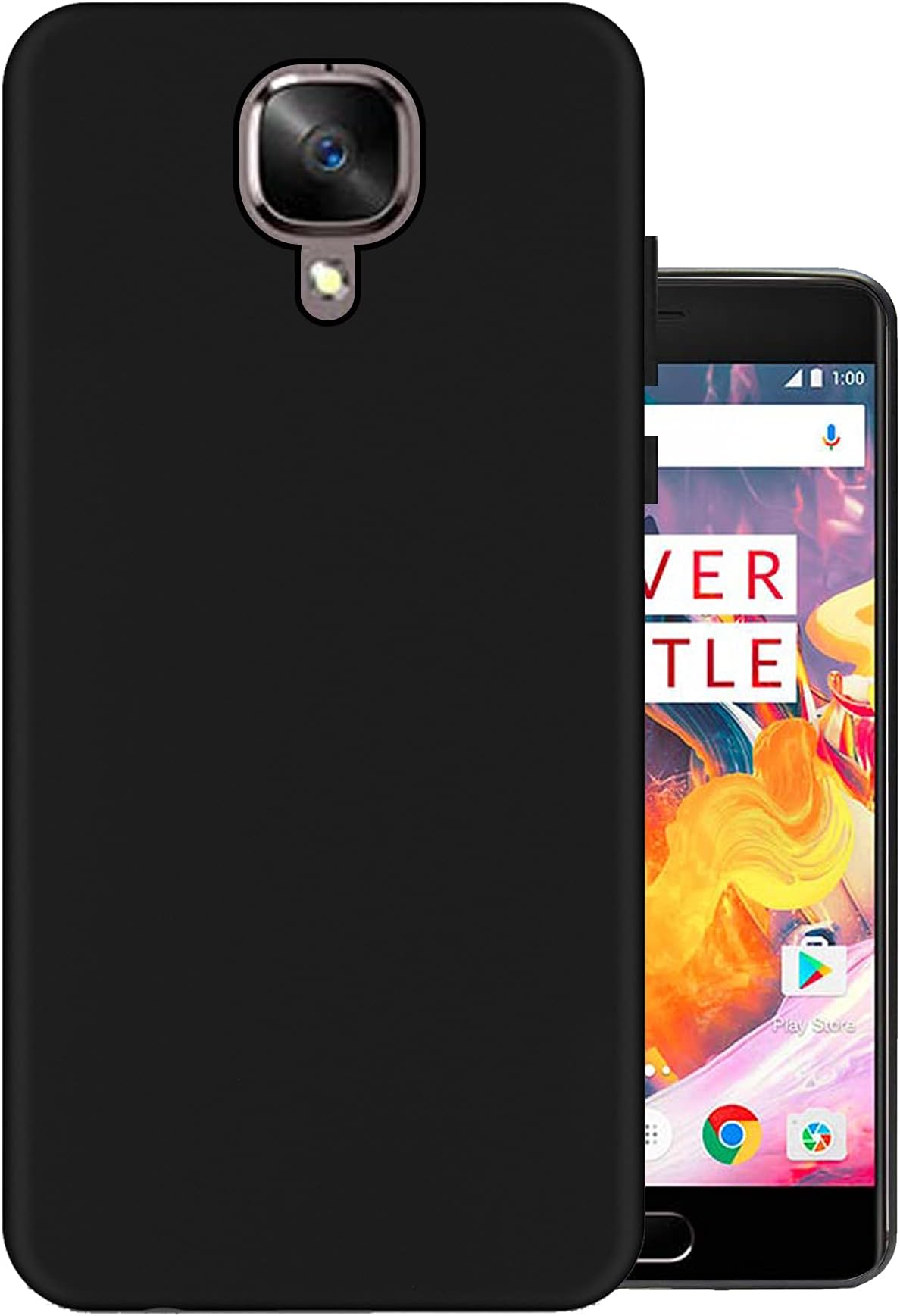 HELLO ZONE Exclusive Matte Finish Soft Back Case Cover for OnePlus 3T/ Oneplus 3 - Black