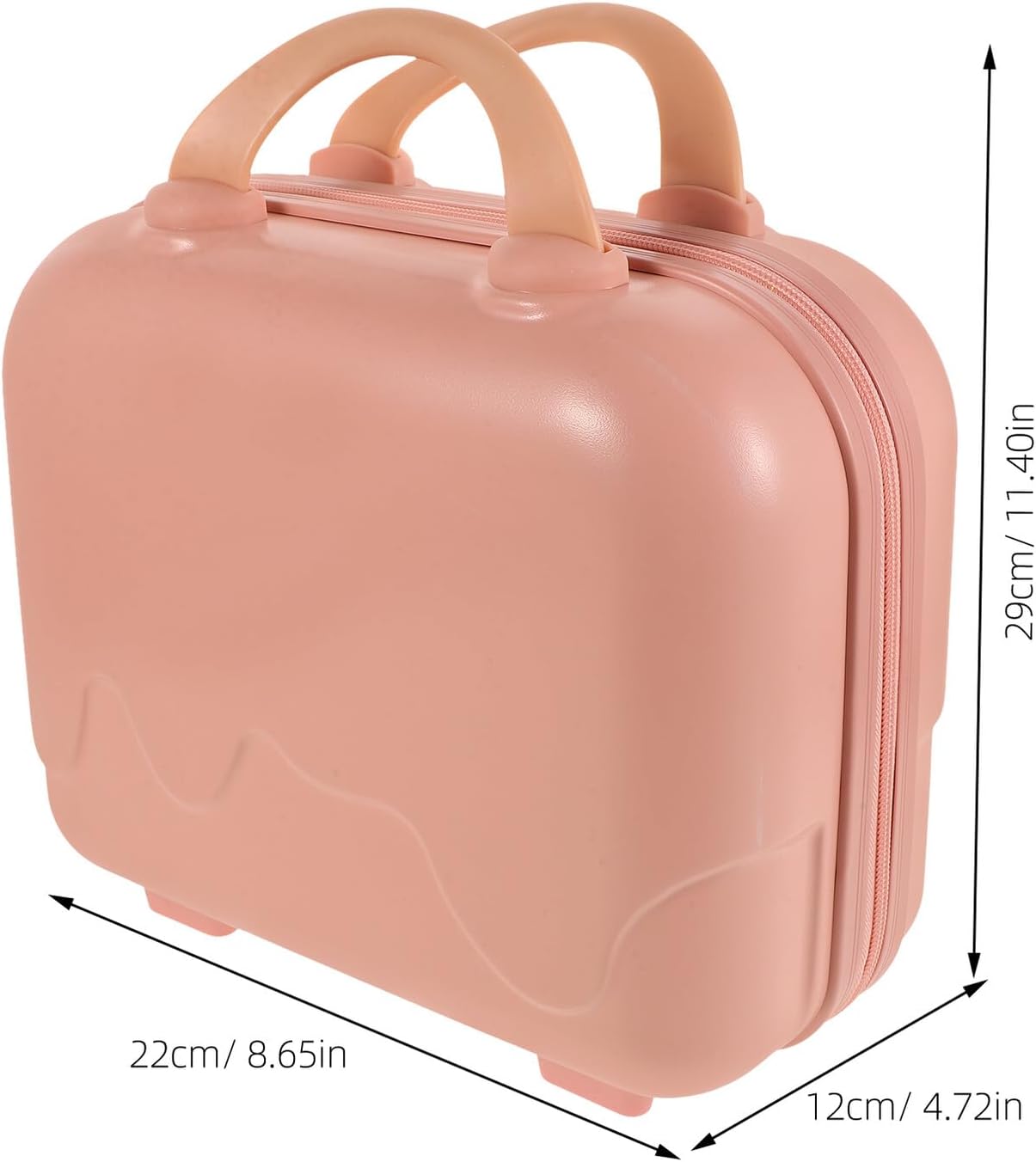 Operitacx Small Portable Pink Makeup Case with Elastic Straps, Lightweight Travel Organizer Suitcase, Compact Cosmetic Train Case for Carrying Beauty Essentials