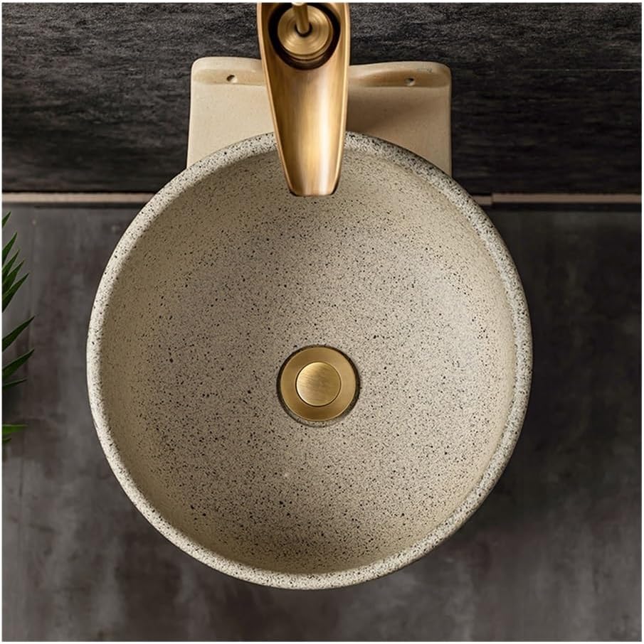 Bathroom Sinks Ceramic Wash Basin With Faucet And Drain Outdoor Garden One Piece Pedestal Sink