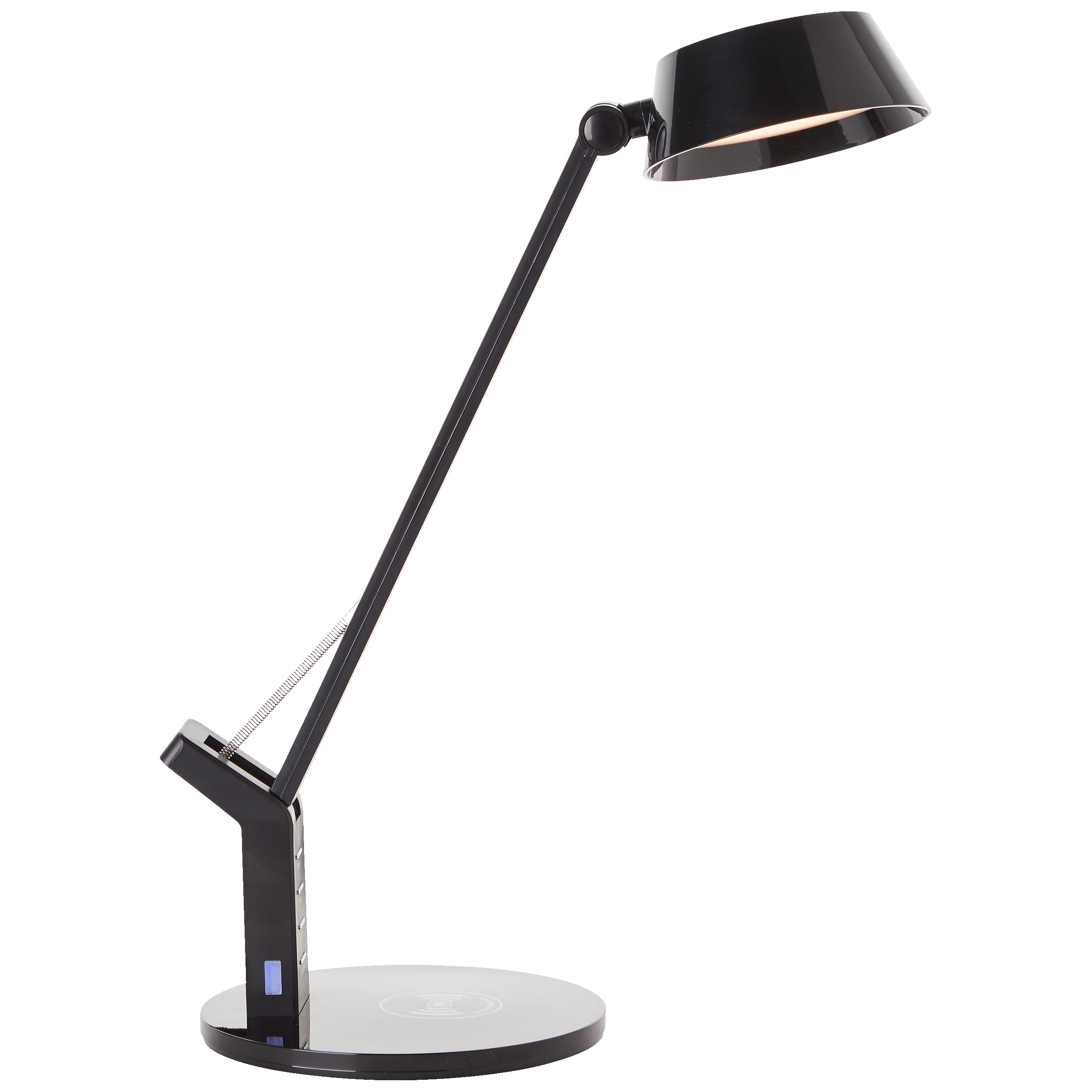 Lightbox dimmbare LED Schreibtischlampe mit Induktionsladeschale - schwarze Tischleuchte mit schwenkbarem Kopf & Gelenk & Touchdimmer - 710 lm, 8 W, 3000-6500 K - aus Kunststoff
