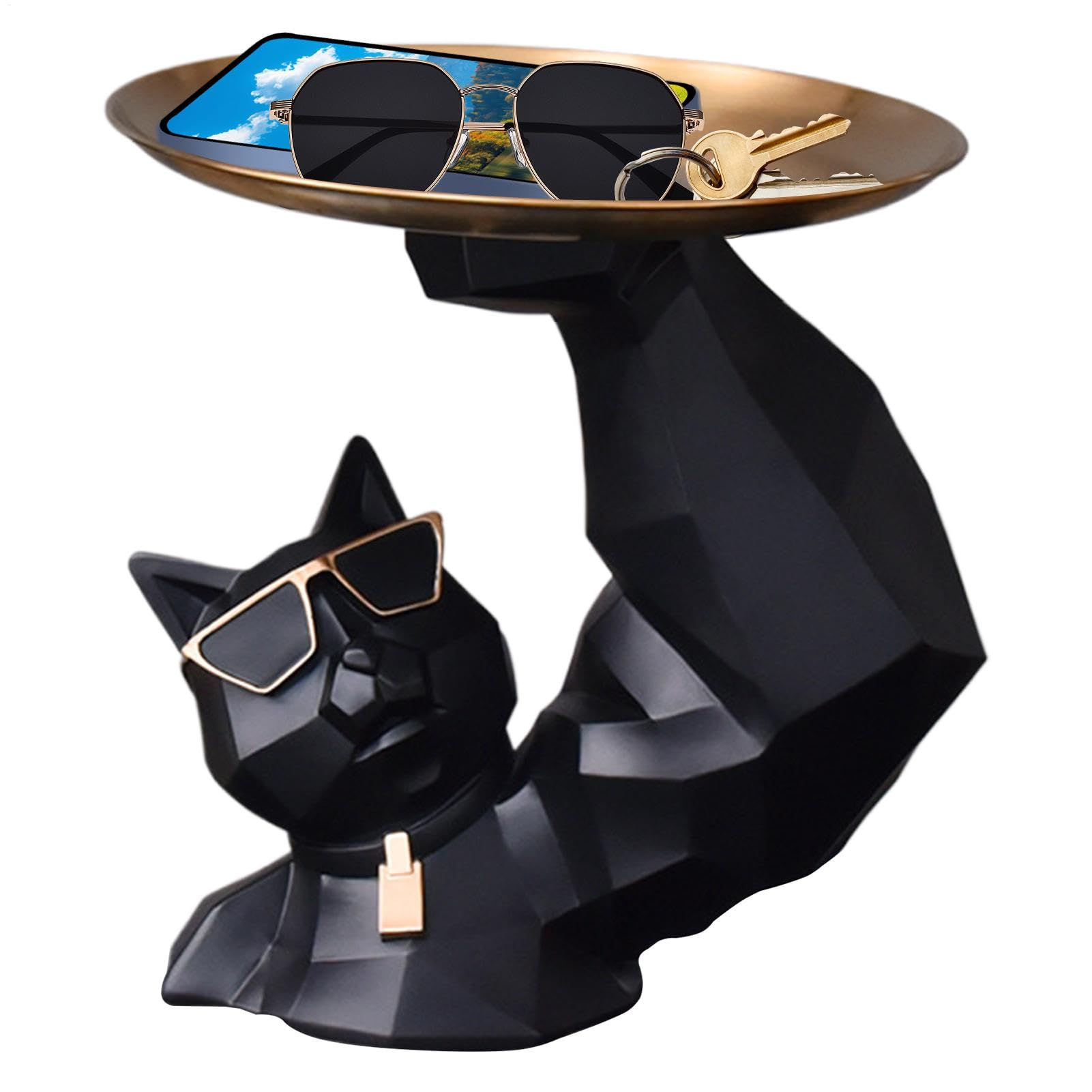 Statua decorativa a forma di gatto, da collezione, creativa e carina
