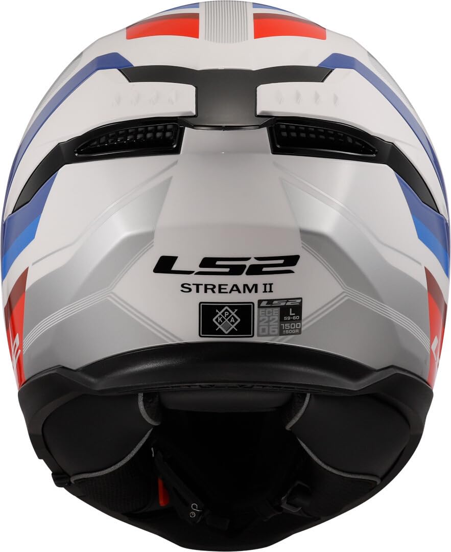 LS2 FF808 Vintage White Blue Red Dual Visor Ece22.06 Approved Full Face Motorcycle Helmet