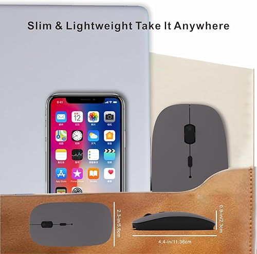 Miniatura 8 de HOTDREAM Ratón recargable inalámbrico Bluetooth para MacBook ProAiriPad AiriPad ProportátiltabletaiPhonePC, Bluetooth 5.23.0 y 2.4GHz Dual Mode