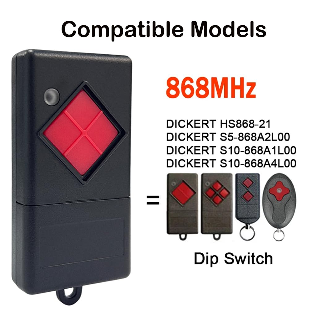 Garage Door Opener Compatible Hand Transmitter S 5-868 S10-868 S20-868 HS-868 For Thickened Remote Control 868MHz Thickened S5 S10 S20 868 Garage Door Opener Gate Transmitter 2 Pieces - Image 2