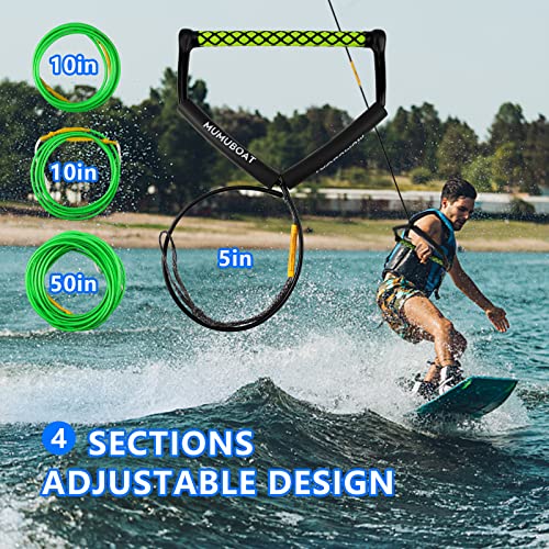 MUMUBOAT Dyneema Wakeboard Rope 75ft, No Stretch Wakeboard Rope and Handle Water Ski Rope for Watersports, 4 Sections Floating Wakeboard Tow Rope for Kneeboarding and Wakesurfing - Image 6
