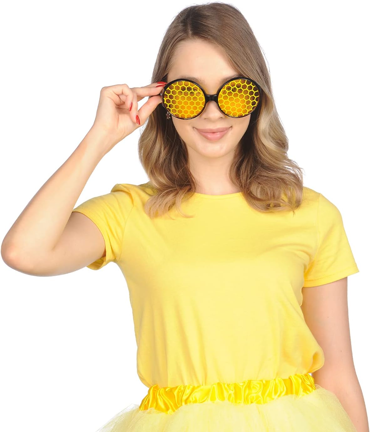 Funcredible Bee Glasses – Bumblebee Insect Costume Sunglasses for Adult Halloween, Cosplay & Festival Outfits - Image 3