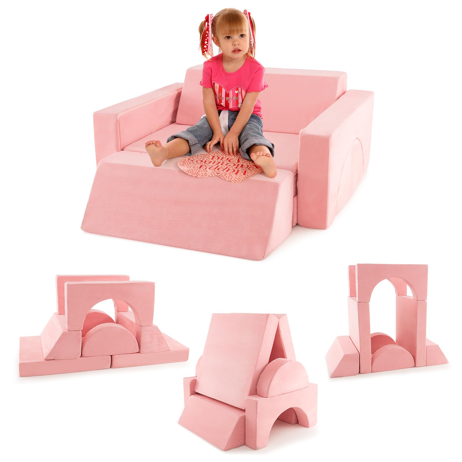 Canapé Modulaire Enfants 14 Pièces Canapé Pliable Garçons