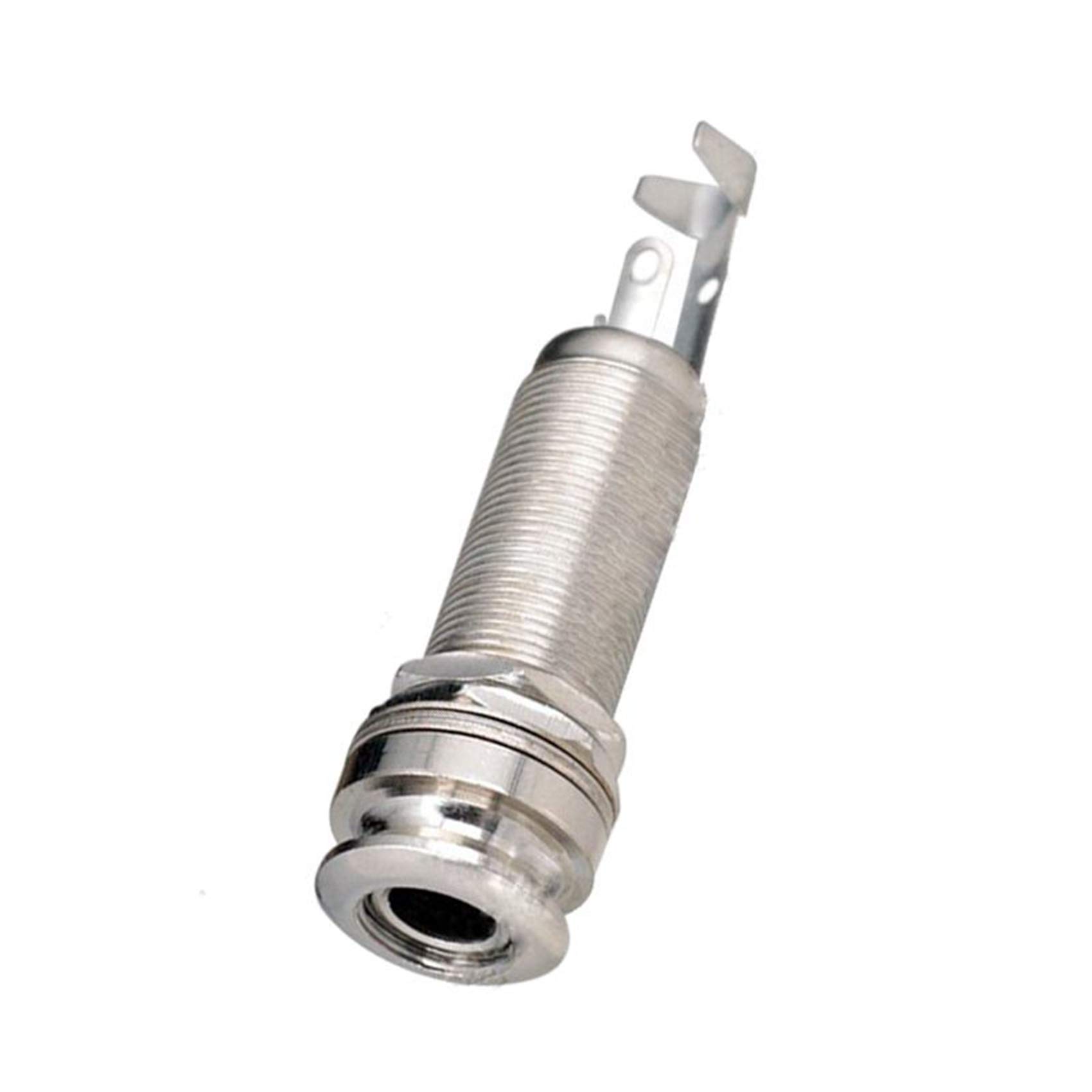 Bloepum A1347 3 Piece Guitar Bass End Pin Output Jack 1/4 Inch Mono or Stereo Applications Silver