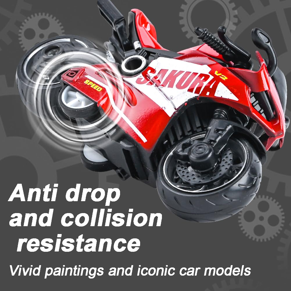 Juguete de Motocicleta de Aleación Juguete de Modelo de Motocicleta Motorcycle Toys Decoración de Motocicletas Juegos Educativos Regalo De Fiesta De Cumpleaños para Niños Niñas 4pcs