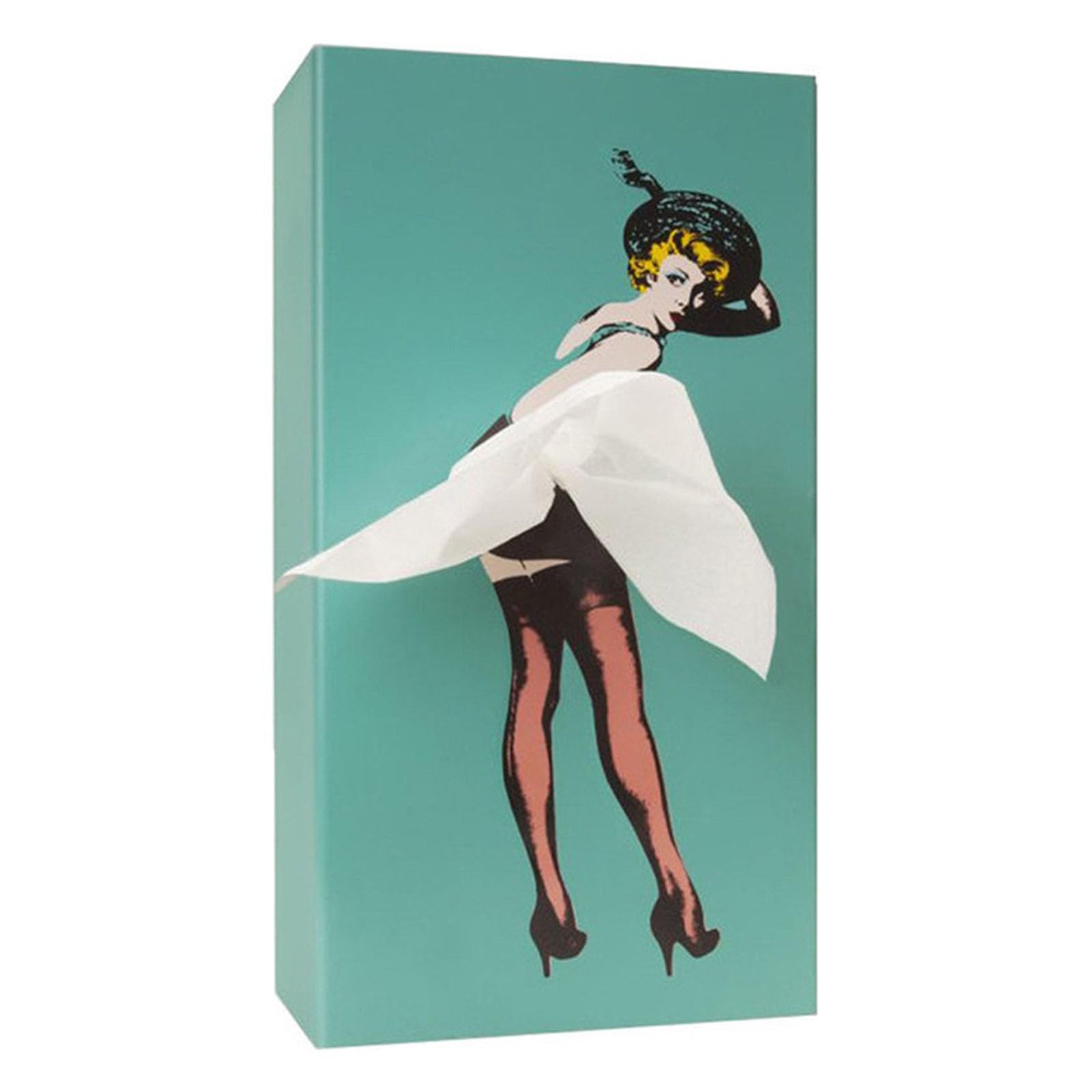 Flying Skirt Tissue Box Fliegender Rock Tissue Box Taschentuchbox Mit Fliegendem Rock Kreative Puffy Rock Mädchen Taschentuchspender Personalisiertes Kosmetiktücher Box (Cyan)