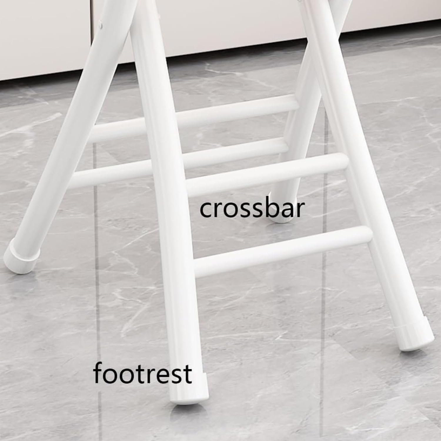 Folding Stool with Backrest, Cushioned Padded Leather Round Portable Foldable Bar Stool Chair for Kitchen (47Cm/18In,Black)/Brown/47Cm/18In