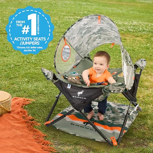 Image of Bright Starts Ford Bronco Pop 'N Jump Portable Baby Jumper, Foldable Indoor /Outdoor Baby Jumper with Sensory Activities, Ages 6-12 Months