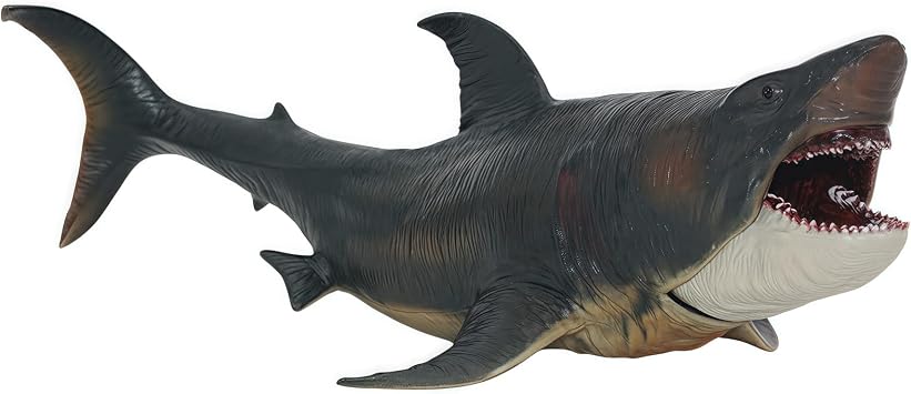 Megatooth Shark Toys with Openable Jaws The Megalodon 11" Ocean World Realistic Marine Animal Creature Action Figure, Great for Bath Toy, Beach Toys, Birthday Gifts Cake Topper