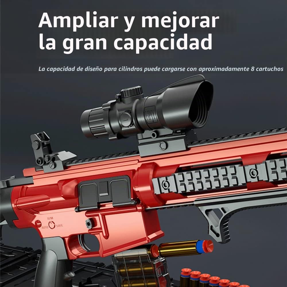 Pistola M416 Shell Ejection Soft Bullet con EVA Soft Sniper Rifle, Blaster Weapon Toys para Juegos de Jardín - Regalo de Cumpleaños para Niños Niñas Adolescentes-Blanco