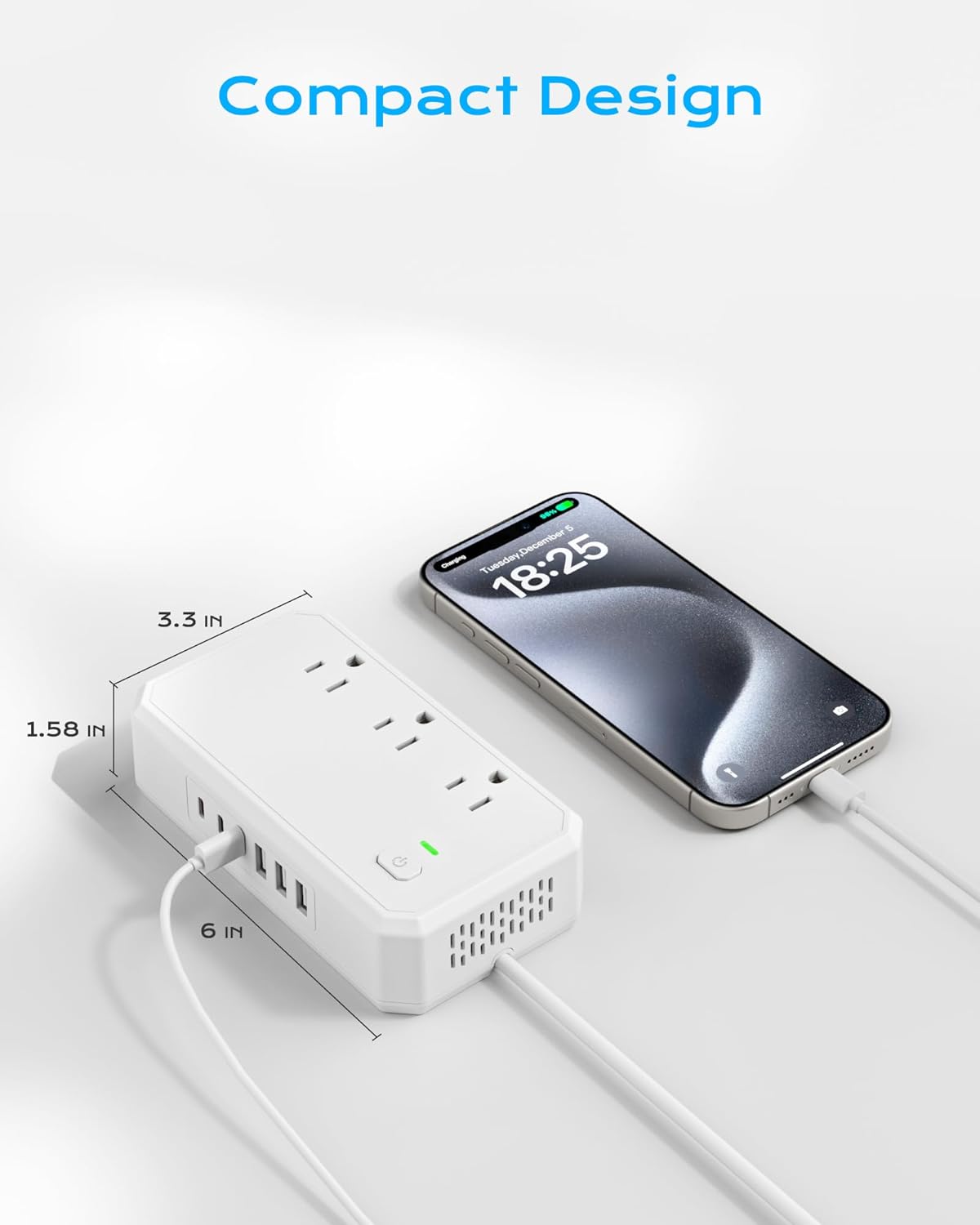 US to Europe Travel Adapter 220V to 110V Voltage Converter with 4.5A 6-Port USB Charging and UK/AU/US/EU Worldwide Plug Adapter - Image 7