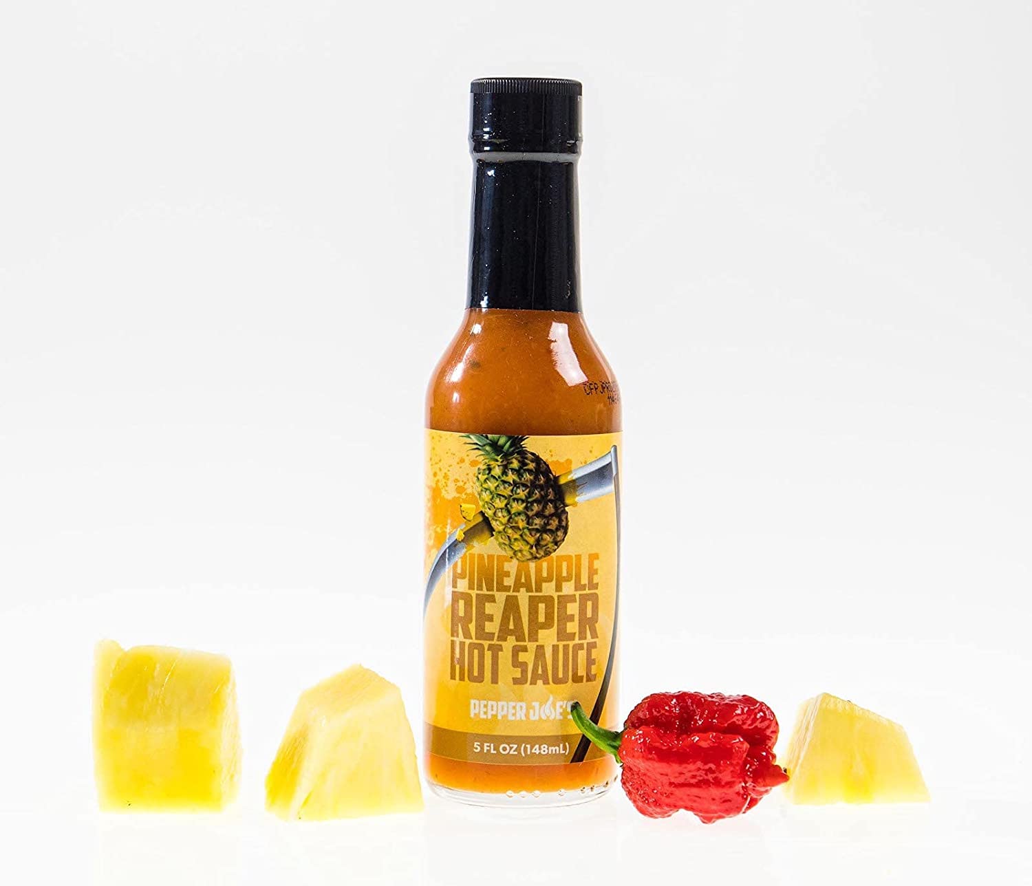 Pepper Joe’s Pineapple Reaper Hot Sauce – Premium Carolina Reaper Sauce – Made with World’s Hottest Chili Pepper and Ripe Pineapple – 5 Ounces (2 Pack)