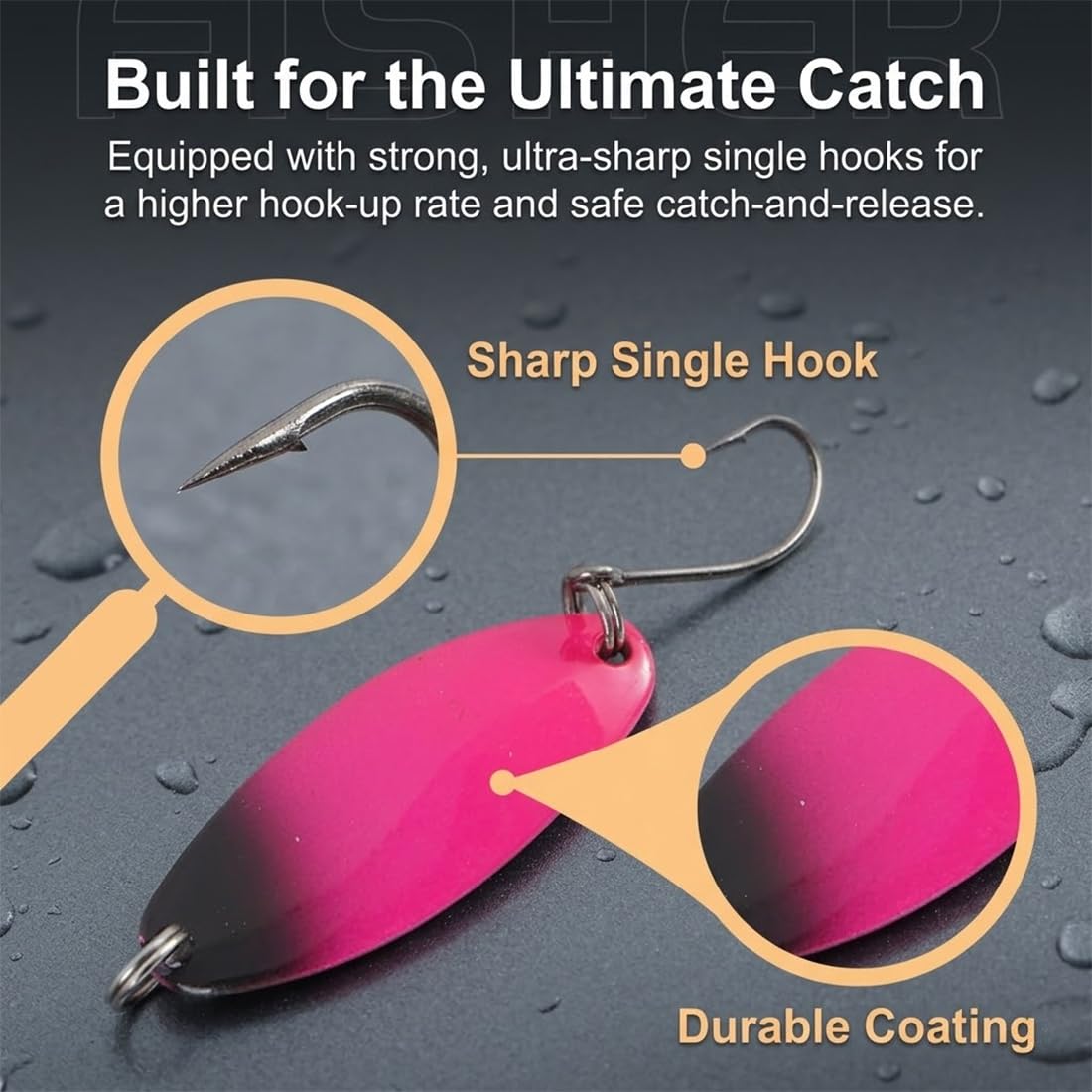 Cucchiaini da Pesca Esche 16 Pezzi Esche per la Pesca Alla Trota, con Ciondoli da 2.5g, 5g
