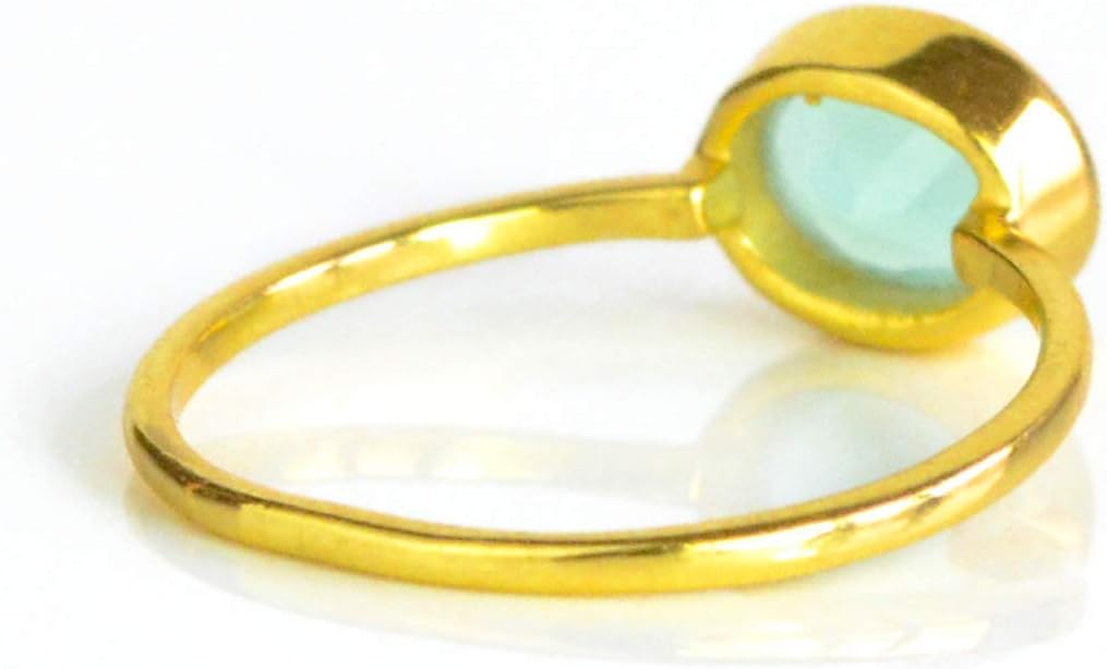 Tiny Oval Gemstone Stacking Ring, Minimalist Thin Ring Band, Everyday Stackable Birthstone Ring in Sterling Silver or Vermeil Gold