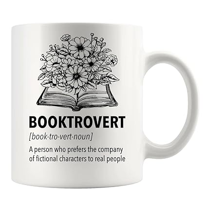 Panvola Booktrovert Book Lover Gifts Definition Mug Book Readers Gifts For Women Men Sister Girlfriend Wife From Husband Boyfriend Dad Mom Funny Ceramic Mug Novelty Drinkware 11oz White