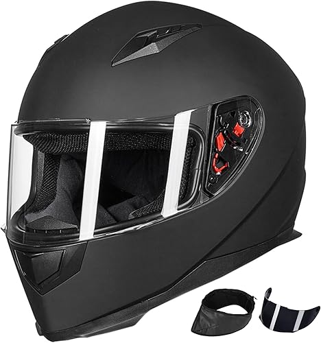 Miniatura 1 de ILM Full Face Motorcycle Street Bike Helmet with Removable Winter Neck Scarf + 2 Visors DOT Model-JK313