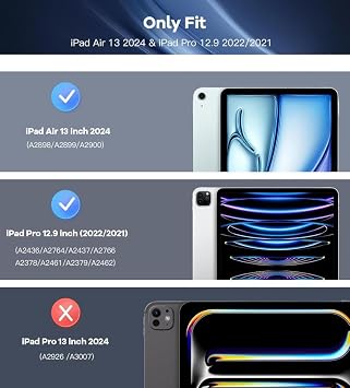 UnDePlus iPad Air 13inç M4/M3/M2 ile uyumlu Kılıf PU Deri Smart Standlı Case 2026-2024