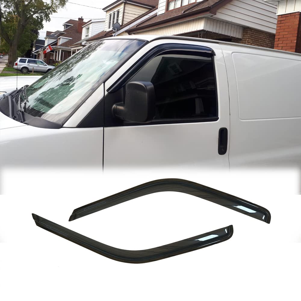 Photo 1 of VICOJETOR 92455 Original Side Rain Guards, 2pcs Out-Channel Nice Wind Deflector Set, Window Visors fit for 96-20 Chevrolet Express/GMC Savana 1500/2500/3500 Van 03-09 Kodiak/Topkick C4500/C5500