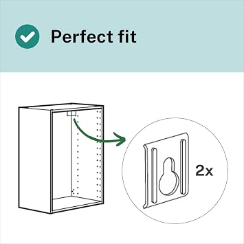 Wall Mount Mounting Plate #103693 Suitable as Replacement Part for IKEA PAX/METOD/Kallax (Pack of 2)