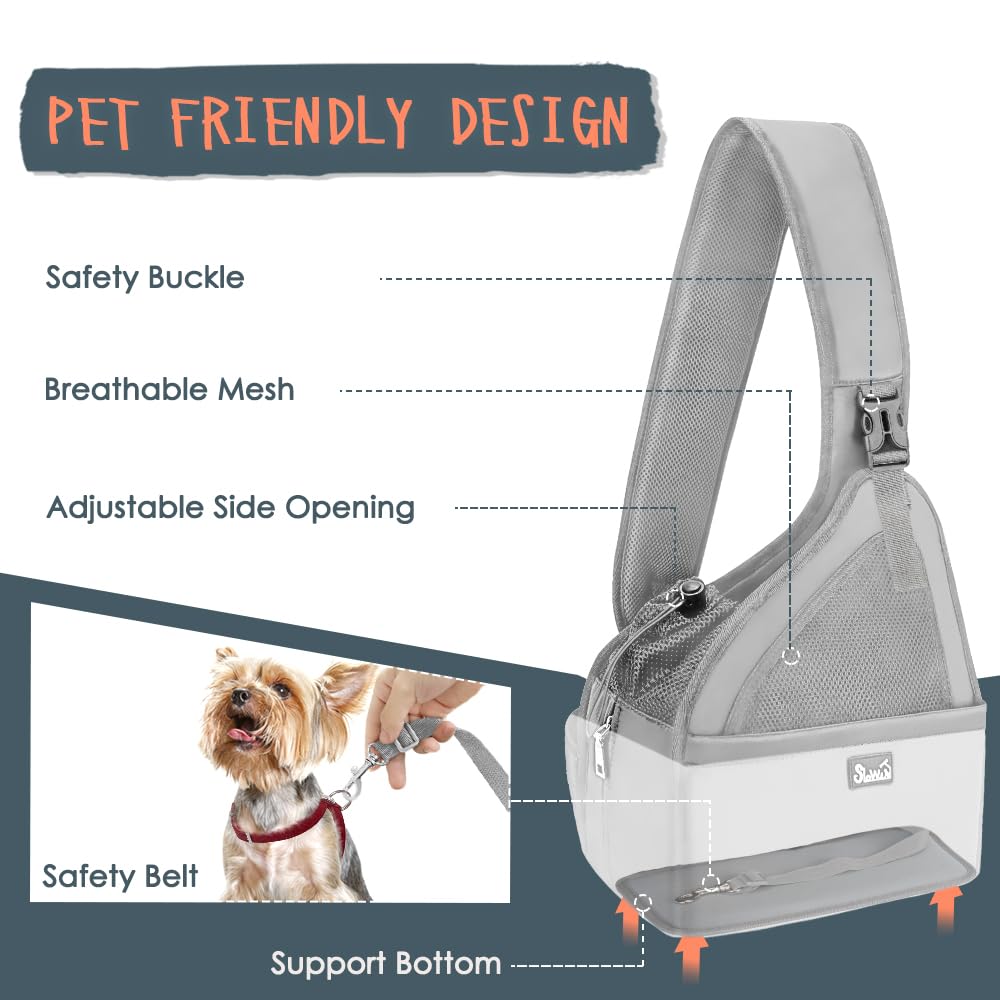 Eyein Pet Puppy Sling Carrier, Up to 6 lbs Hand Free Cat Dog Papoose - Image 2
