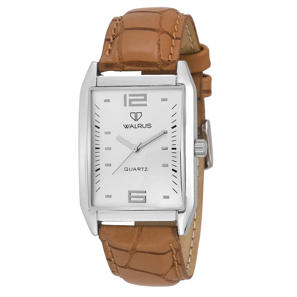 Walrus White Dial Tan Strap Men Watch | Professional & Casual Use - Old Money Style Wrist Watch | Stylish Silver Case Design - Men’s Watch for Gift (B07YJJZ2X2) Amazon Price History, Amazon Price Tracker