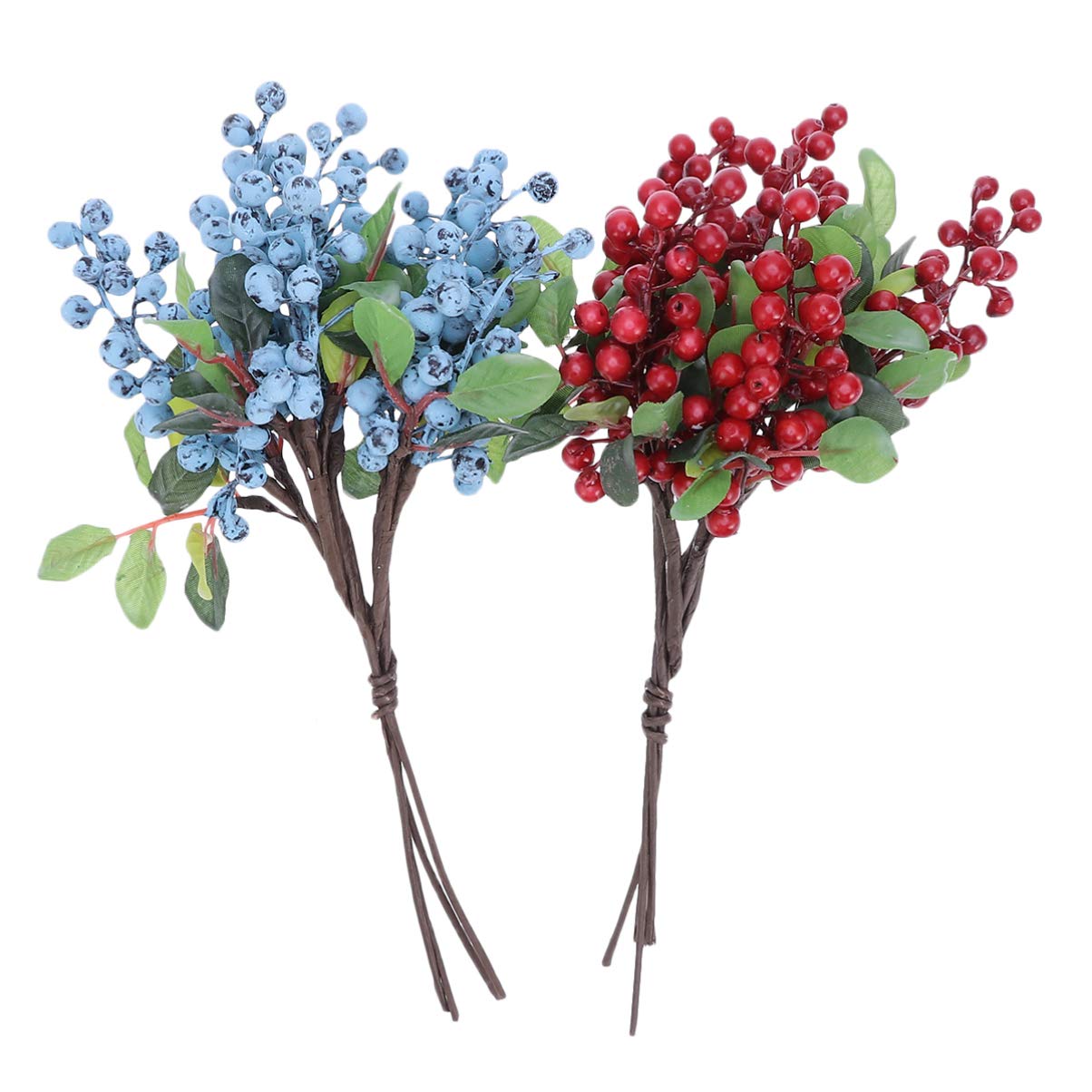 Healifty 10pcs Artificial Berries Simulated Lifelike Fake Blueberry Flower Berries Christmas Ornament Fruit Berries for Festival Decoration Home