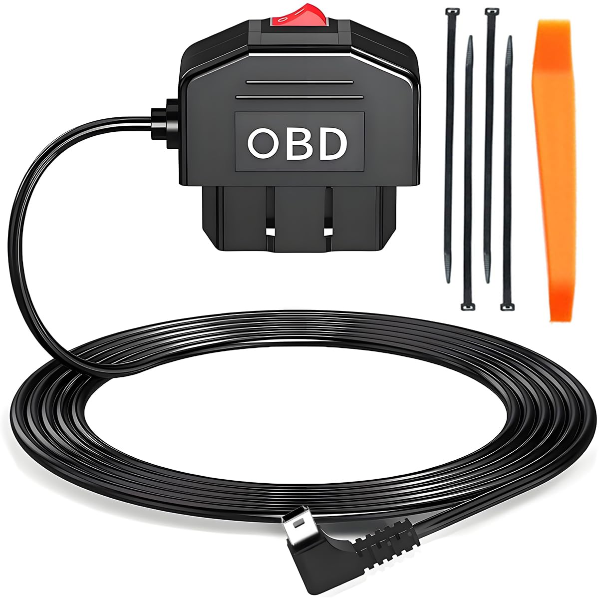 Cavo OBD A Type-C Per Dashcam - 12V-24V A 5V/3A, Con Pulsante ACC/monitoraggio 24h, Protezione Batteria
