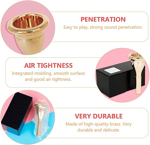 Miniatura 11 de Boquilla grande de latón de repuesto para tuba, boquilla de tuba, suministro de instrumentos, pieza de tuba, accesorio de boca de tuba, accesorio