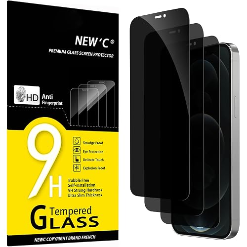 NEW'C for iPhone 12 Pro Max Screen Protector Privacy 28° Tempered Glass