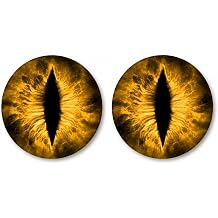 2 PCS Beast Eyes Headlight Decals, 3D Stereo Eyes Auto Headlight Decal Body Window Sticker, Round Headlights Stickers Bumper Decoration for Wrangler, Car Accessories Orange